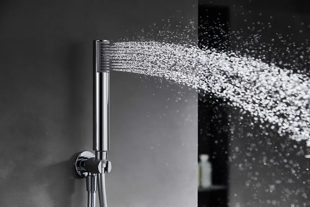 Colonne De Douche Encastrable|Imex Products Ensemble de douche CURVED à encastrer - mitigeur monocommande Chromé BrillantChroméNoir matCanon de fusilOr brosséOr rose brossé