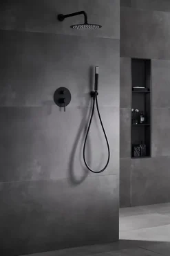 Imex Products Ensemble de douche CURVED à encastrer - mitigeur monocommande Noir (mat)ChroméNoir matCanon de fusilOr brosséOr rose brossé Ensem
