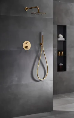 Imex Products Ensemble de douche CURVED à encastrer - mitigeur monocommande Or brosséChroméNoir matCanon de fusilOr brosséOr rose brossé Ensemb