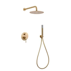 Imex Products Ensemble de douche CURVED à encastrer - mitigeur monocommande Or brosséChroméNoir matCanon de fusilOr brosséOr rose brossé Ensemb