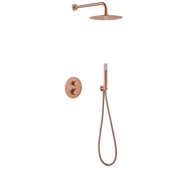 Colonne De Douche Encastrable|Imex Products Ensemble de douche CURVED à encastrer - Thermostatique Or rose brosséChroméNoir matCanon de fusilOr brosséOr rose brossé Ensemble