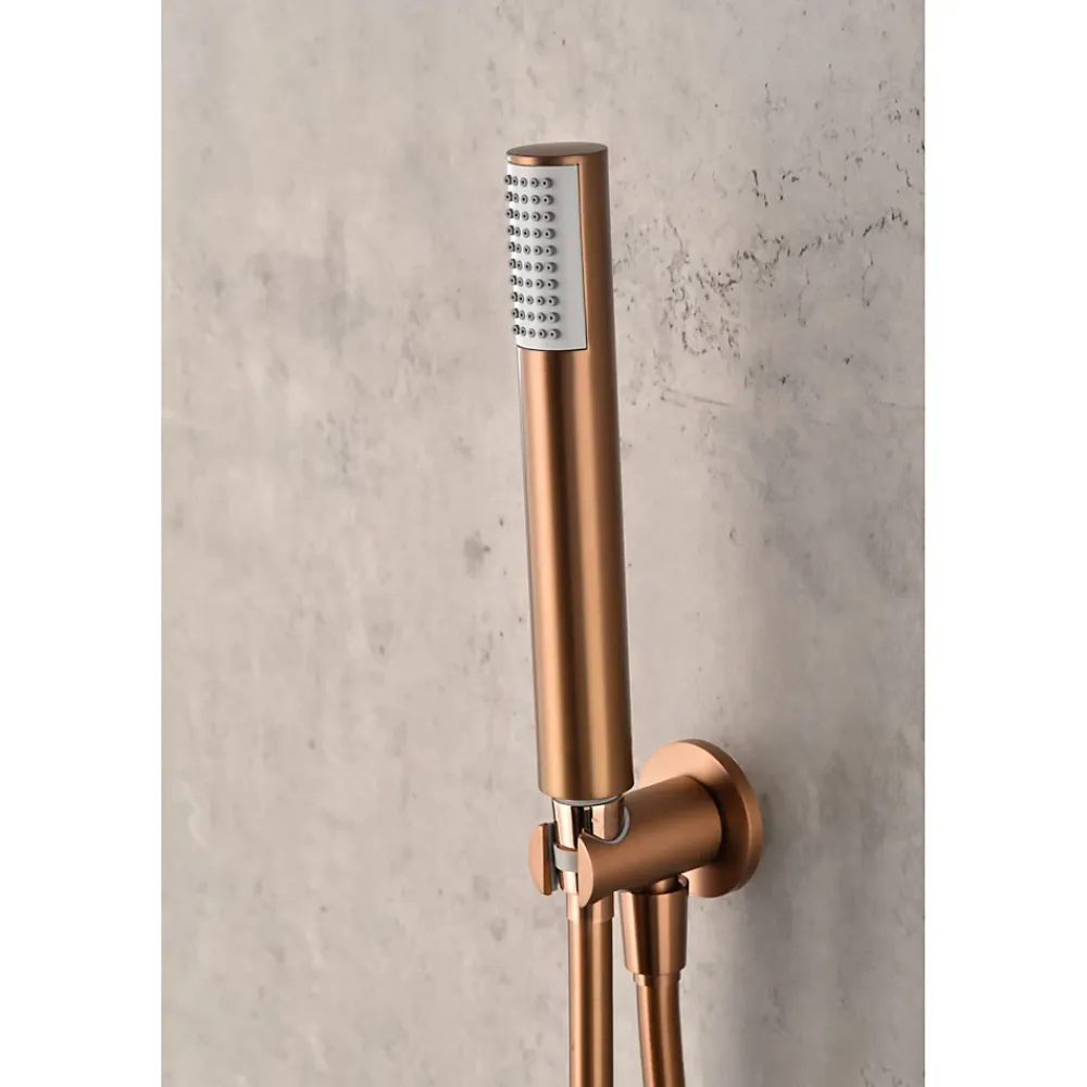 Colonne De Douche Encastrable|Imex Products Ensemble de douche CURVED à encastrer - Thermostatique Or rose brosséChroméNoir matCanon de fusilOr brosséOr rose brossé Ensemble