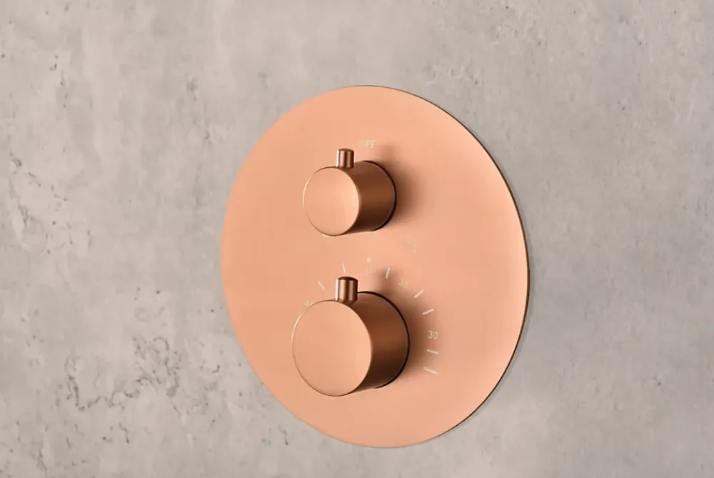 Colonne De Douche Encastrable|Imex Products Ensemble de douche CURVED à encastrer - Thermostatique Or rose brosséChroméNoir matCanon de fusilOr brosséOr rose brossé Ensemble