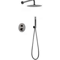 Colonne De Douche Encastrable|Imex Products Ensemble de douche CURVED à encastrer - Thermostatique Or rose brosséChroméNoir matCanon de fusilOr brosséOr rose brossé Ensemble