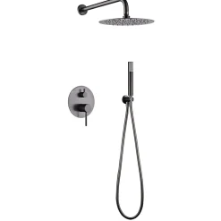 Imex Products Ensemble de douche CURVED à encastrer - mitigeur monocommande Canon de fusilChroméNoir matCanon de fusilOr brosséOr rose brossé E