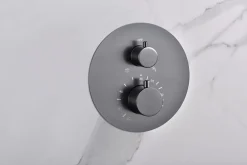 Imex Products Ensemble de douche CURVED à encastrer - Thermostatique Canon de fusilChroméNoir matCanon de fusilOr brosséOr rose brossé Ensemble