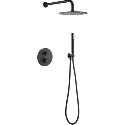 Colonne De Douche Encastrable|Imex Products Ensemble de douche CURVED à encastrer - Thermostatique Noir (mat)ChroméNoir matCanon de fusilOr brosséOr rose brossé Ensemble enc