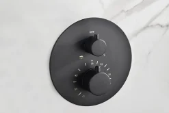 Colonne De Douche Encastrable|Imex Products Ensemble de douche CURVED à encastrer - Thermostatique Noir (mat)ChroméNoir matCanon de fusilOr brosséOr rose brossé Ensemble enc