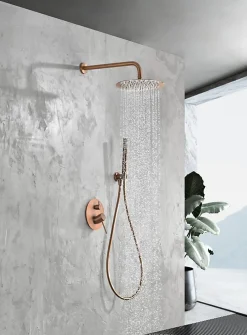 Colonne De Douche Encastrable|Imex Products Ensemble de douche CURVED à encastrer - mitigeur monocommande Or rose brosséChroméNoir matCanon de fusilOr brosséOr rose brossé E