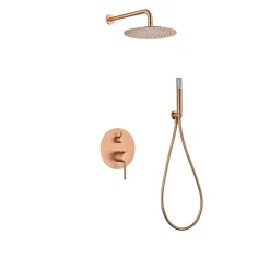 Colonne De Douche Encastrable|Imex Products Ensemble de douche CURVED à encastrer - mitigeur monocommande Or rose brosséChroméNoir matCanon de fusilOr brosséOr rose brossé E