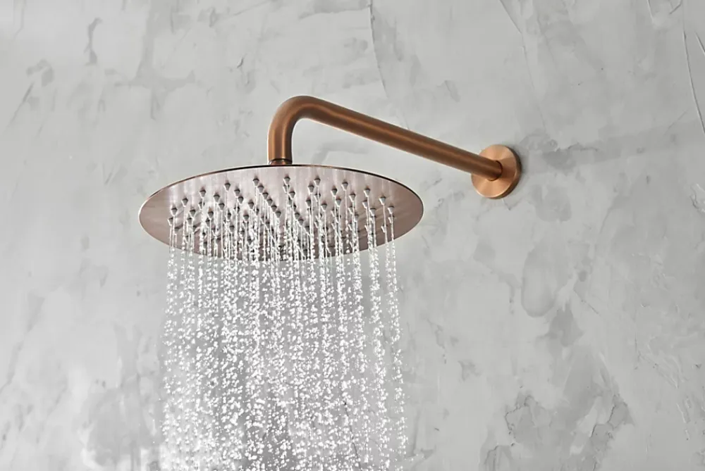 Colonne De Douche Encastrable|Imex Products Ensemble de douche CURVED à encastrer - mitigeur monocommande Or rose brosséChroméNoir matCanon de fusilOr brosséOr rose brossé E