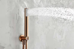 Colonne De Douche Encastrable|Imex Products Ensemble de douche CURVED à encastrer - mitigeur monocommande Or rose brosséChroméNoir matCanon de fusilOr brosséOr rose brossé E
