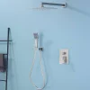 Poalgi Ensemble de douche encastré mécanique 2 voies SKY BATH nickel brossé Inox S304 série DREAM