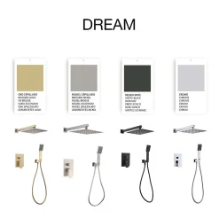 Poalgi Ensemble de douche encastré mécanique 2 voies SKY BATH or brossé PVD Inox S304 série DREAM