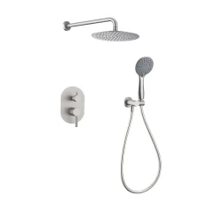 Colonne De Douche Encastrable|Poalgi Ensemble de douche encastré mécanique 2 voies SKY BATH nickel brossé Inox S304 série SOUL