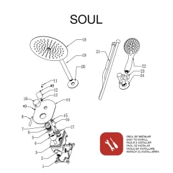 Colonne De Douche Encastrable|Poalgi Ensemble de douche encastré mécanique 2 voies SKY BATH nickel brossé Inox S304 série SOUL