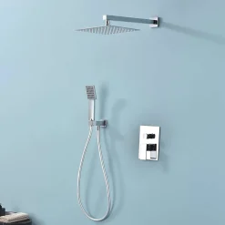 Poalgi Ensemble de douche encastré mécanique 2 voies SKY BATH chromé Inox S304 série DREAM