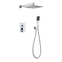 Poalgi Ensemble de douche encastré mécanique 2 voies SKY BATH chromé Inox S304 série DREAM
