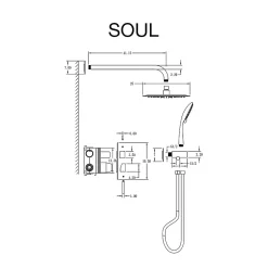 Colonne De Douche Encastrable|Poalgi Ensemble de douche encastré mécanique 2 voies SKY BATH or brossé PVD Inox S304 série SOUL