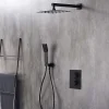 Poalgi Ensemble de douche encastré thermostatique 2 voies SKY BATH noir mat PVD série ETERNITY