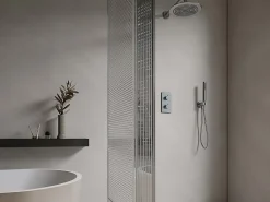 Colonne De Douche Encastrable|Vente-unique Ensemble de douche encastrable avec mitigeur thermostatique - Couleur nickel brossé - TIMAVO