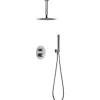 Imex Products Ensemble de douche Plafond TOUCHER à encastrer - Mitigeur thermostatique Nickel brossé Ensemble encastré douchette + tête de douc