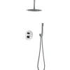 Imex Products Ensemble de douche Plafond TOUCHER à encastrer - Mitigeur thermostatique Chromé Brillant Ensemble encastré douchette + tête de do