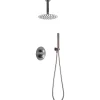 Colonne De Douche Encastrable|Imex Products Ensemble de douche Plafond TOUCHER à encastrer - Mitigeur thermostatique Gris mat - Champagne Ensemble encastré douchette + tête
