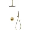 Imex Products Ensemble de douche Plafond TOUCHER à encastrer - Mitigeur thermostatique Or brossé Ensemble encastré douchette + tête de douche
