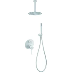 Imex Products Ensemble de douche STICK à encastrer - mitigeur monocommande Blanc (mat) Ensemble encastré douchette + tête de douche