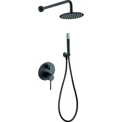 Colonne De Douche Encastrable|Imex Products Ensemble de douche STICK à encastrer - mitigeur monocommande Noir (mat) Ensemble encastré douchette + tête de douche