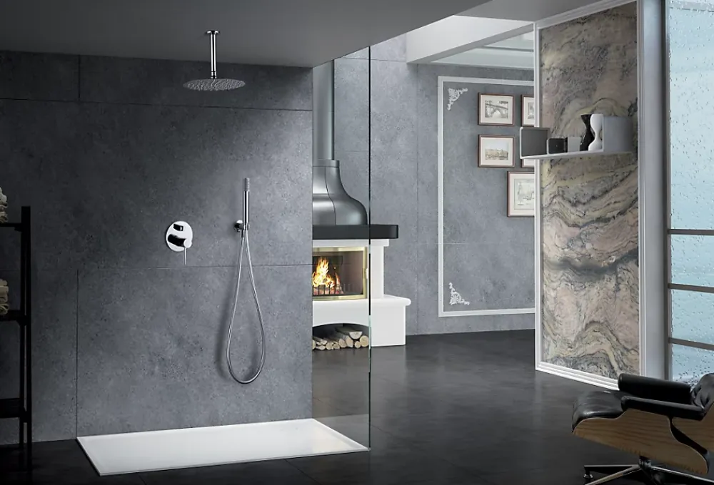 Colonne De Douche Encastrable|Imex Products Ensemble de douche STICK à encastrer - mitigeur monocommande Chromé Brillant Ensemble encastré douchette + tête de douche