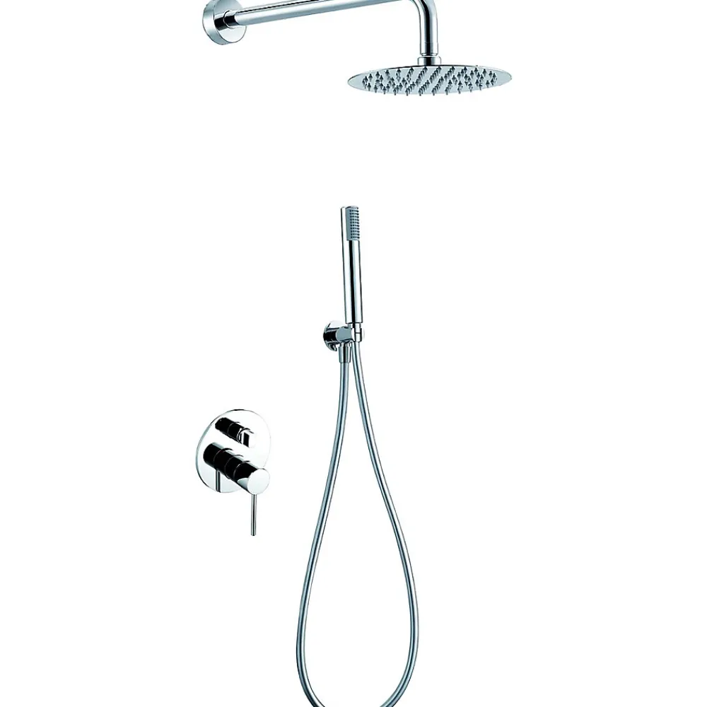 Colonne De Douche Encastrable|Imex Products Ensemble de douche STICK à encastrer - mitigeur monocommande Chromé Brillant Ensemble encastré douchette + tête de douche
