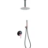 Imex Products Ensemble de douche STICK à encastrer - mitigeur monocommande Noir - Doré rose Ensemble encastré douchette + tête de douche