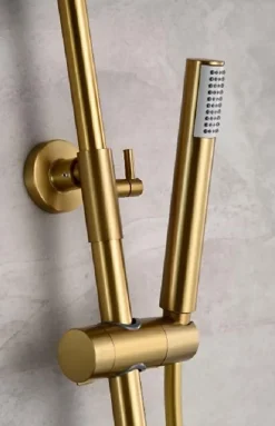 Colonne De Douche Encastrable|Imex Ensemble de douche thermostatique LINE - Rose brossé