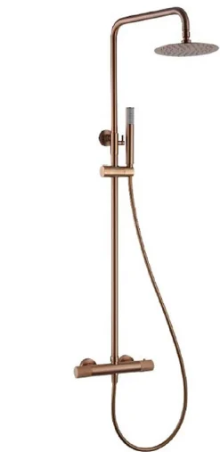 Colonne De Douche Encastrable|Imex Ensemble de douche thermostatique LINE - Rose brossé