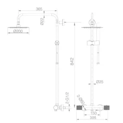 Colonne De Douche Encastrable|Imex Ensemble de douche thermostatique LINE - Rose brossé