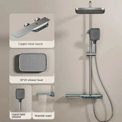 Kleenmac Ensemble de douche thermostatique intelligent avec affichage numérique modèle Amadis