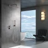 Imex Products Ensemble de douche TOUCHER à encastrer - Mitigeur thermostatique Gris mat - Champagne Ensemble encastré douchette + tête de douch