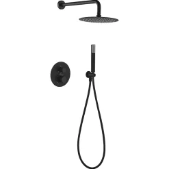 Colonne De Douche Encastrable|Imex Products Ensemble de douche TOUCHER à encastrer - Mitigeur thermostatique Noir (mat) Ensemble encastré douchette + tête de douche