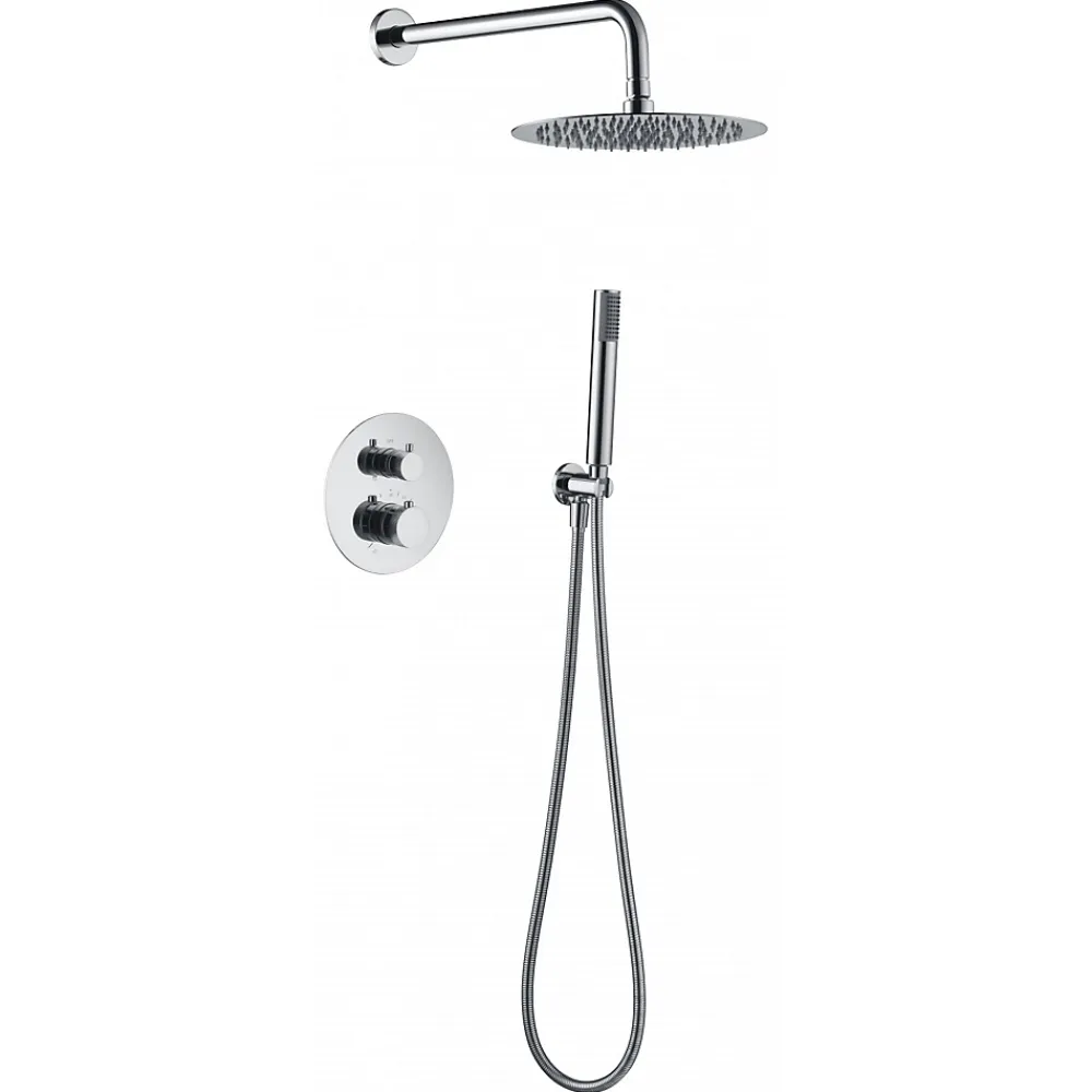 Colonne De Douche Encastrable|Imex Products Ensemble de douche TOUCHER à encastrer - Mitigeur thermostatique Nickel brossé Ensemble encastré douchette + tête de douche
