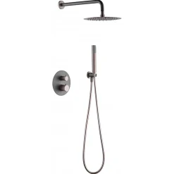 Colonne De Douche Encastrable|Imex Products Ensemble de douche TOUCHER à encastrer - Mitigeur thermostatique Nickel brossé Ensemble encastré douchette + tête de douche