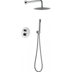 Imex Products Ensemble de douche TOUCHER à encastrer - Mitigeur thermostatique Or rose brossé Ensemble encastré douchette + tête de douche