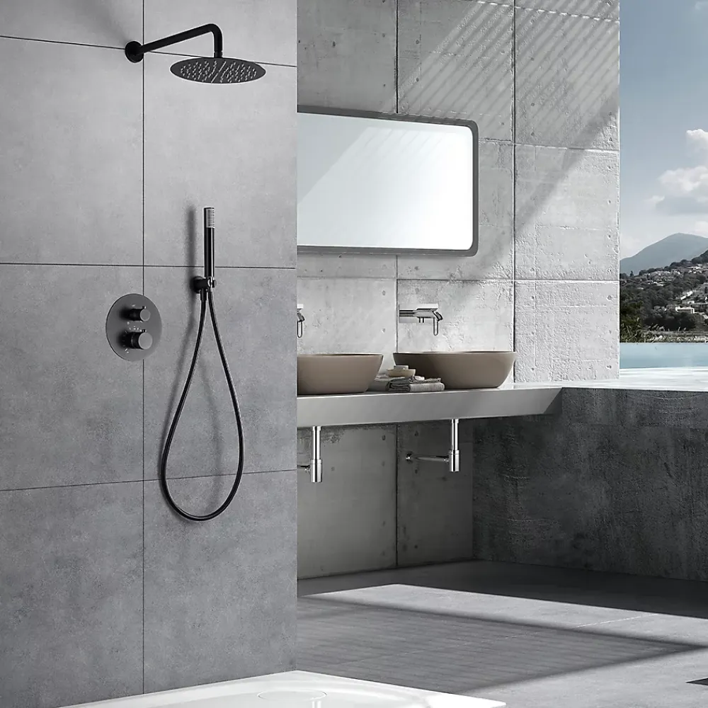 Colonne De Douche Encastrable|Imex Products Ensemble de douche TOUCHER à encastrer - Mitigeur thermostatique Canon de fusil Ensemble encastré douchette + tête de douche