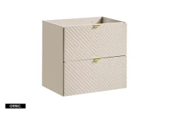Otitec Ensemble de meuble de salle de bain - 60 cm - avec plan - avec colonne - 2 tiroirs - DANO