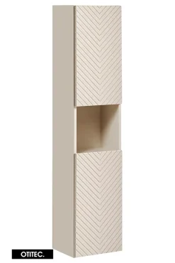 Otitec Ensemble de meuble de salle de bain - 60 cm - avec plan - avec colonne - 2 tiroirs - DANO