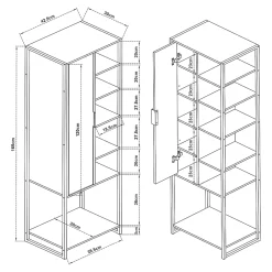 [En.Casa] Ensemble de meubles de salle de bain 4 pièces Namsskogan effet noyer noir en.casa
