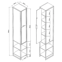 [En.Casa] Ensemble de meubles de salle de bain 4 pièces Namsskogan effet noyer noir en.casa