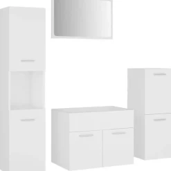 Vidaxl Ensemble de meubles de salle de bain - - 3070910 - Blanc - Bois d'ingénierie - Rangement spacieux