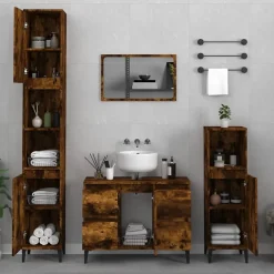 Vidaxl Ensemble de meubles de salle de bain 3 pcs Chêne fumé